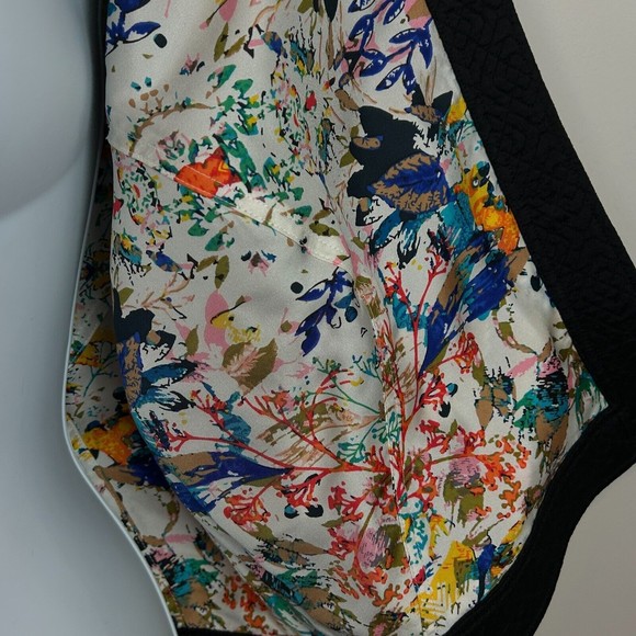 Rebecca Minkoff Black Quilted Moto Jacket Floral Lining Size M - Picture 9 of 14